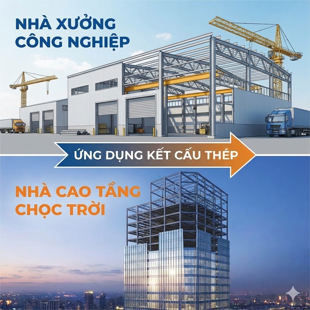Ứng Dụng Kết Cấu Thép | Từ Nhà Xưởng Đến Nhà Cao Tầng